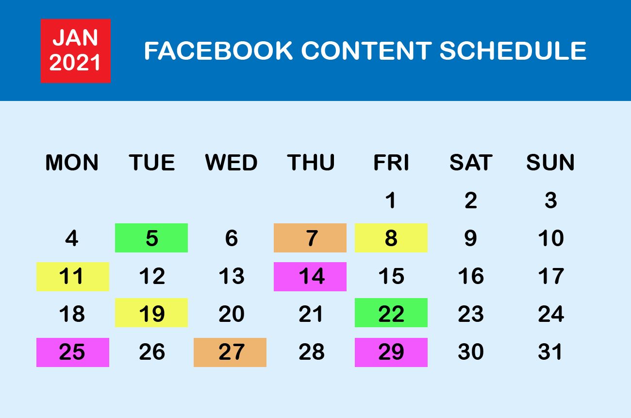 Month View of Calendar Page with Coloured Markers on Various Days